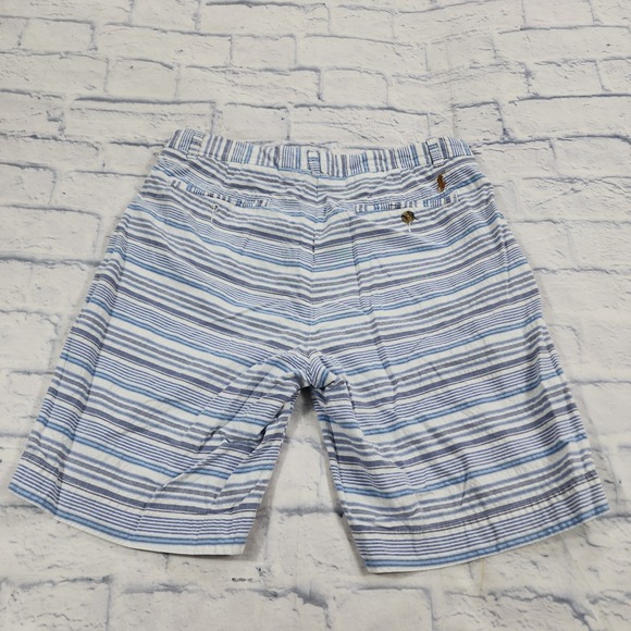 Polo Ralph Lauren Shorts MENS 33 Blue White Stripe Stretch Classic Fit Pony Logo - Picture 6 of 12